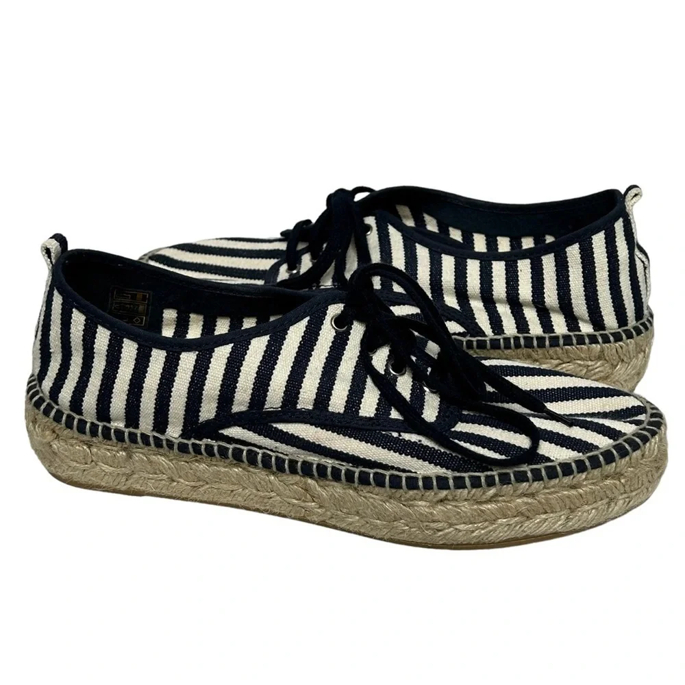 Loeffler Randall Alfie Navy Striped Espadrille Sneakers